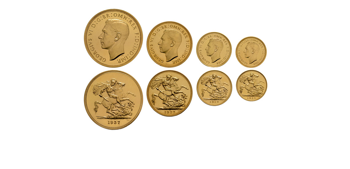 George VI - 1937 - Cased RM Proof Coronation Gold Set [4]
